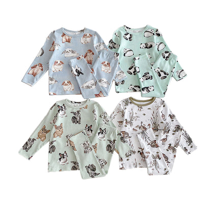 Sleeping Wear Printed With Animals Children's Pajamas