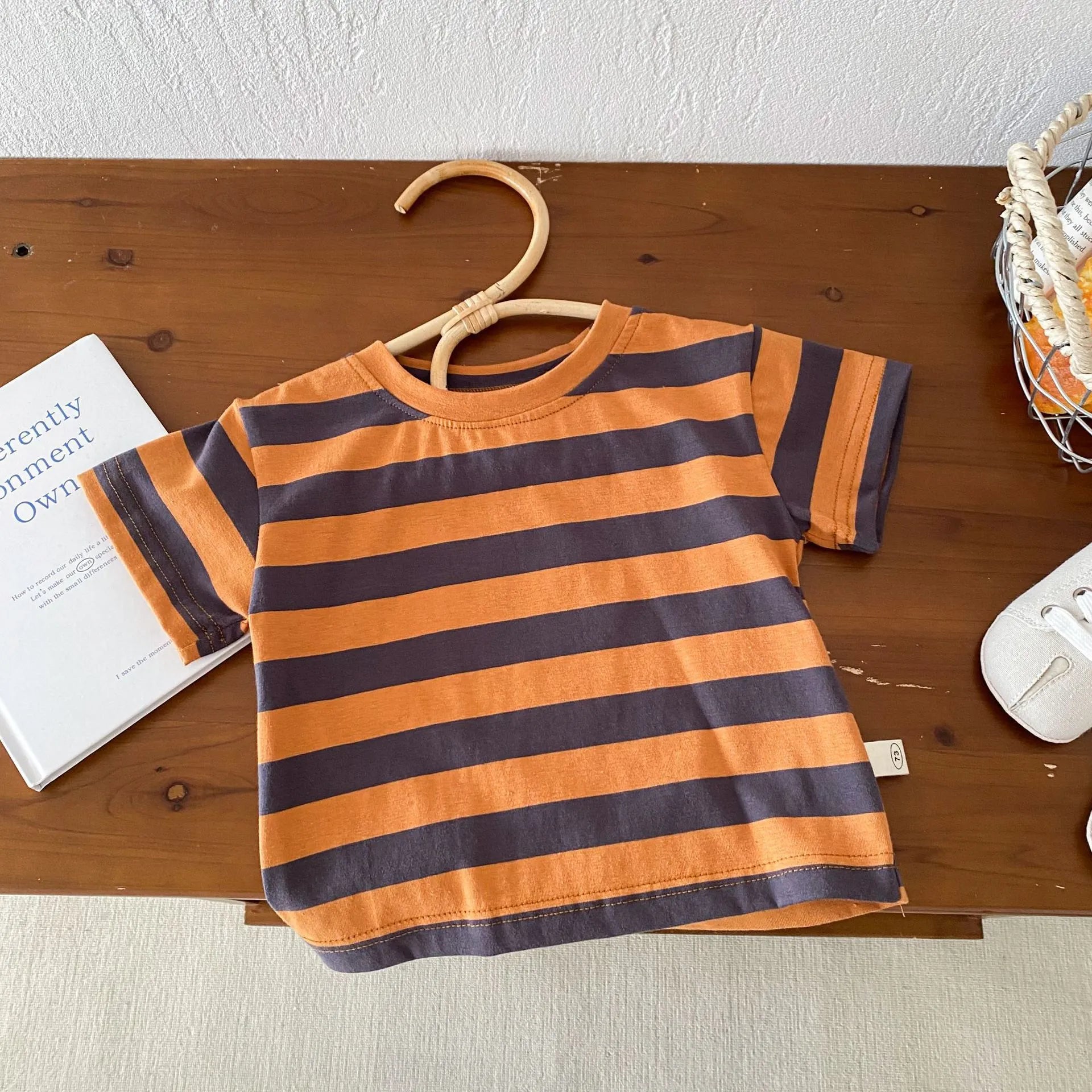 Summer Casual Children's Striped Top Overalls Suit