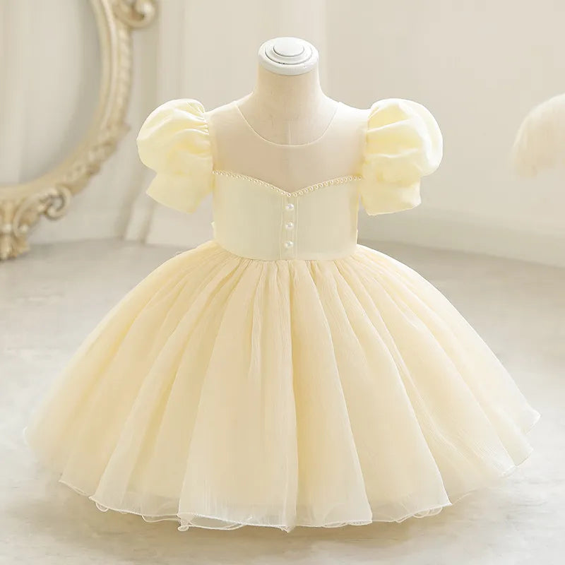 Toddler Girl Tulle Pearl Princess Dress