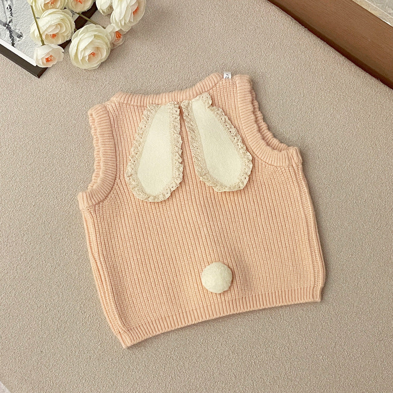 Pull tricoté brodé pour bébé fille, cardigan pour bébé