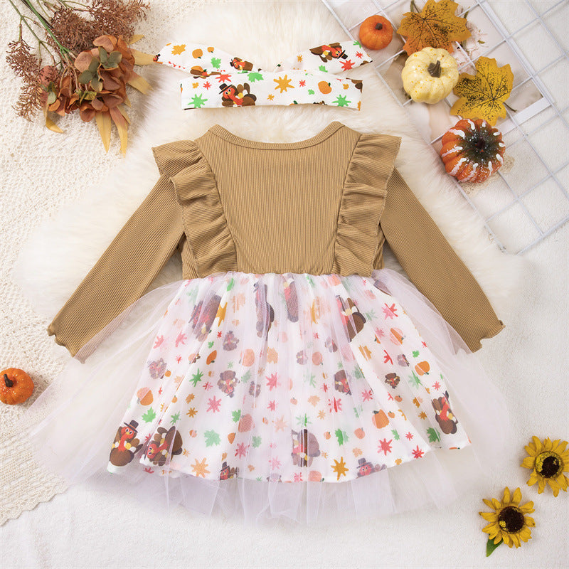 Toddler Thanksgiving Baby Girl Dress Turkey Tutu Dress