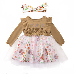 Toddler Thanksgiving Baby Girl Dress Turkey Tutu Dress