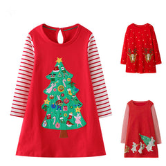 Toddler Girl Christmas Dress Cotton Casual Basic Tunic Shirt Dresses