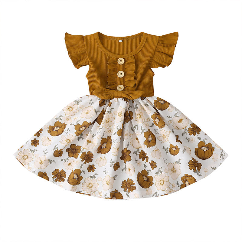 Toddler Girl Clothes Toddler Girl Flora Print Short Sleeve Dress