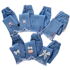 Toddlers Girls Straight Denim Flare Pants Trousers