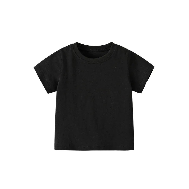 Unisex Kids Summer Solid Color T-shirt