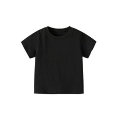 Unisex Kids Summer Solid Color T-shirt