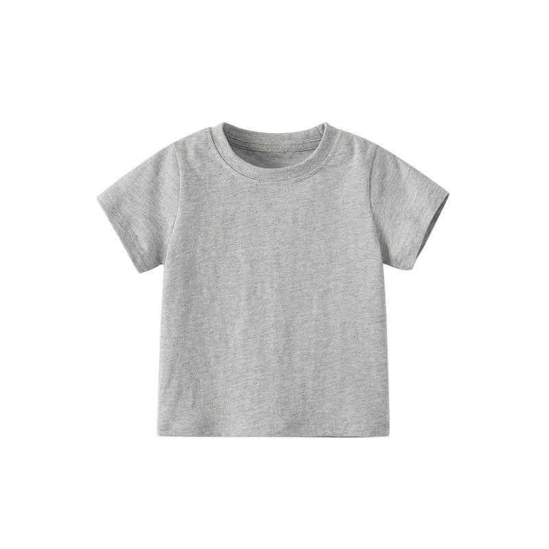 Unisex Kids Summer Solid Color T-shirt