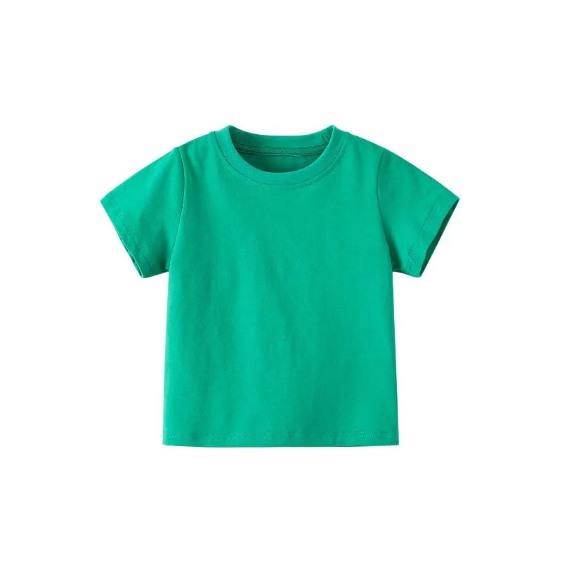 Unisex Kids Summer Solid Color T-shirt