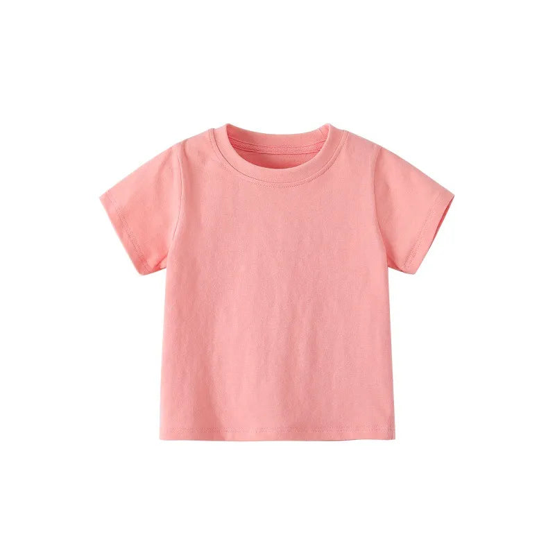 Unisex Kids Summer Solid Color T-shirt