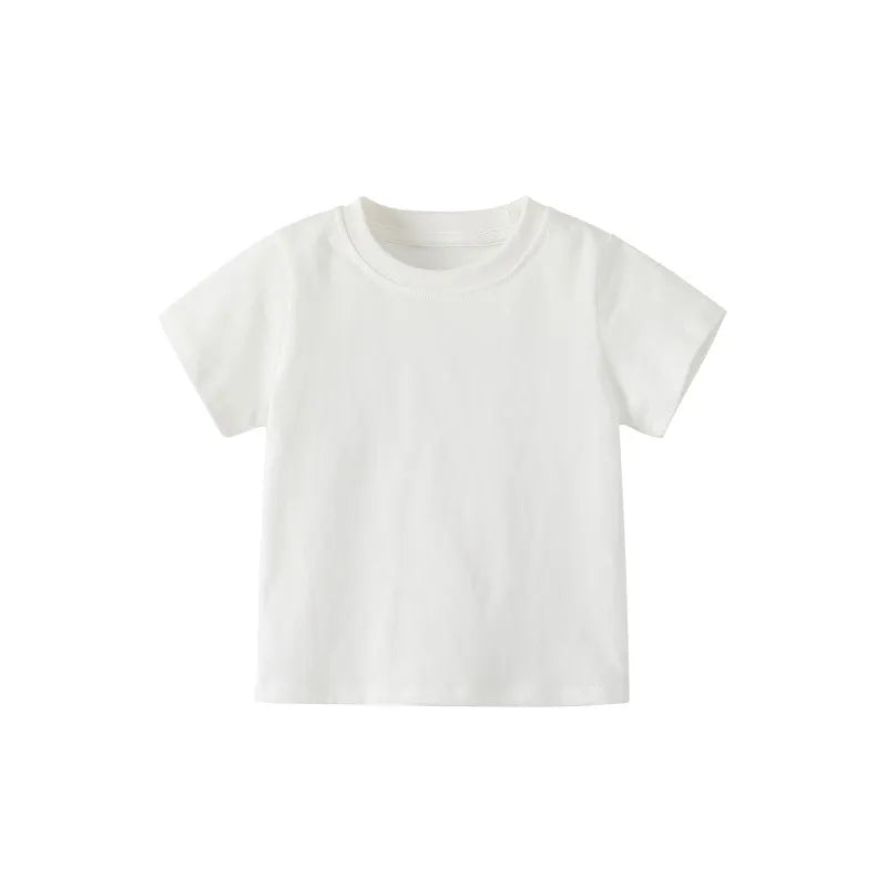 Unisex Kids Summer Solid Color T-shirt