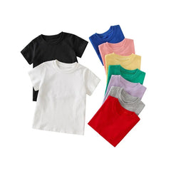 Unisex Kids Summer Solid Color T-shirt