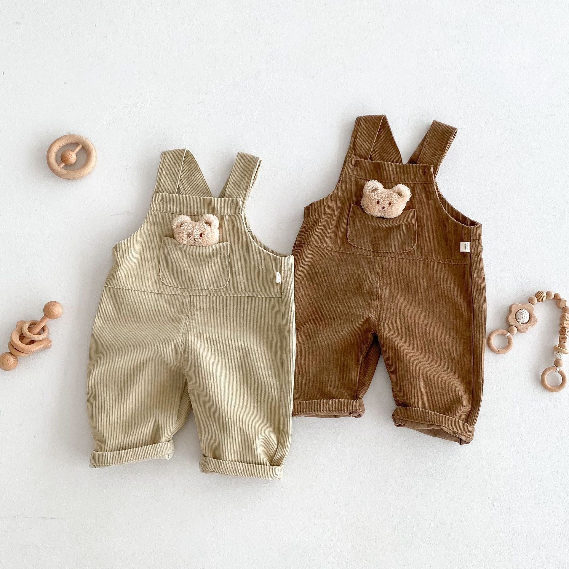 Unisex Winter Warm Cartoon Toddlers Corduroy Overalls