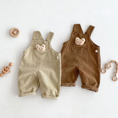 Unisex Winter Warm Cartoon Toddlers Corduroy Overalls