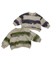 Unisex Boys Girls Tie-Dye Striped Pullover Sweatshirt Tops T-Shirt