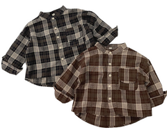 Vintage Kids Plaid Long Sleeve Shirts & Tops