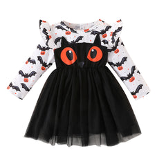 Cute Girl Halloween Cartoon Mesh Dress