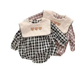 Newborn Bear Embroidered Baby Boy Girl Rompers