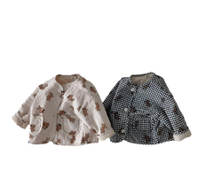 Children's plaid cotton coat