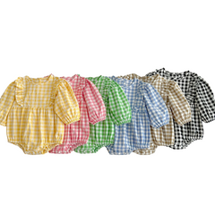 New Multi-Color Plaid Fashion One-Piece Baby Romper