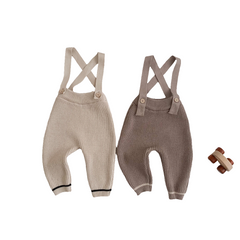 Boys Girls Spring And Autumn Knitted Casual Overalls