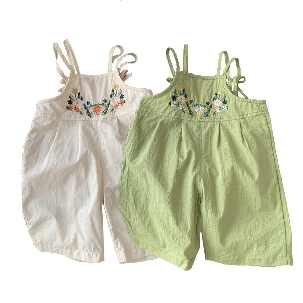 Baby Girl Embroidered Overalls 0-7 Years Old Summer Girl Jumpsuit