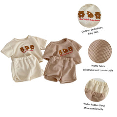 2Pcs Baby Girl Boy Clothes Bear Sets