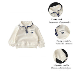 Infant Toddler College Style Lapel Casual Sweatshirt