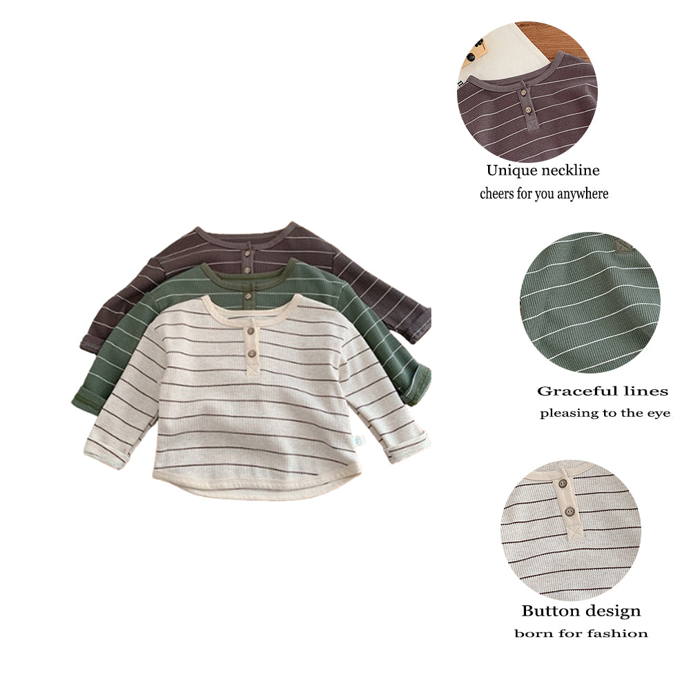 Children's Casual Striped Bottoming Shirt