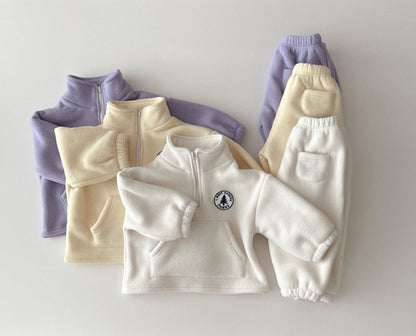 Infant children's clothing fleece thickening fashion sports wear
