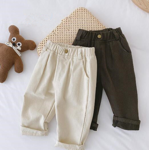 Однотонные повседневные брюки для мальчиков 0-7 лет.