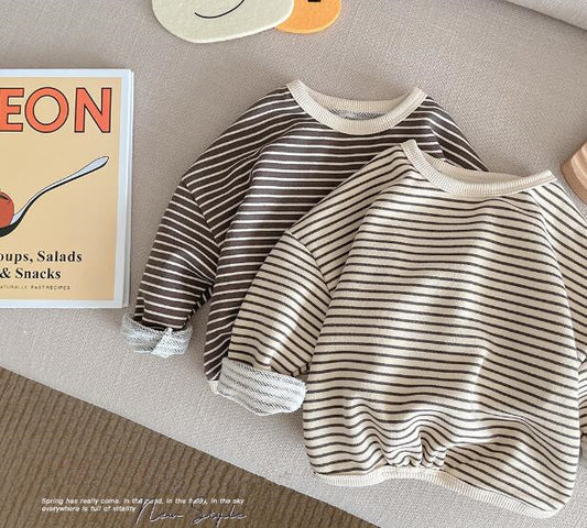 Kid's striped long-sleeve T-shirt top 0-7 years old