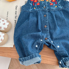 Baby Girl All In One Denim Jumpsuit