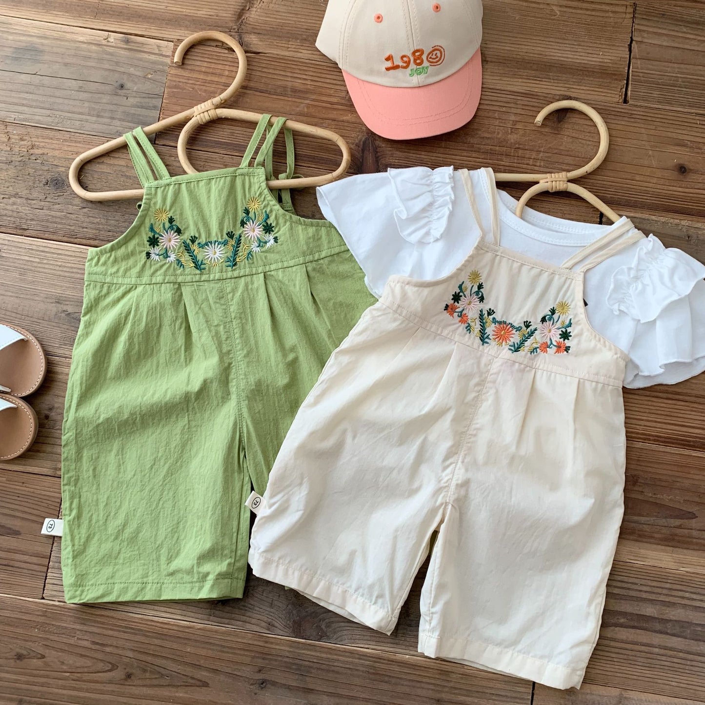 Baby Girl Embroidered Overalls 0-7 Years Old Summer Girl Jumpsuit