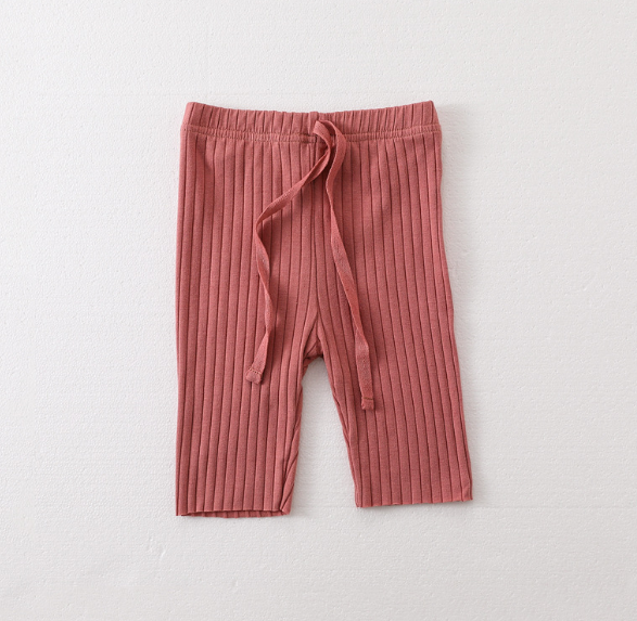 Children's solid color knitted trousers