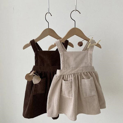 girls' corduroy overalls dress