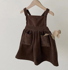 girls' corduroy overalls dress