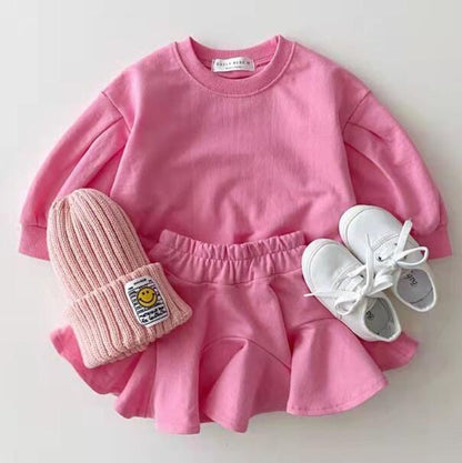baby candy color skirt 2 pc outfits