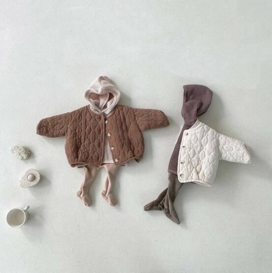 Children's quilted cotton fleece coat
