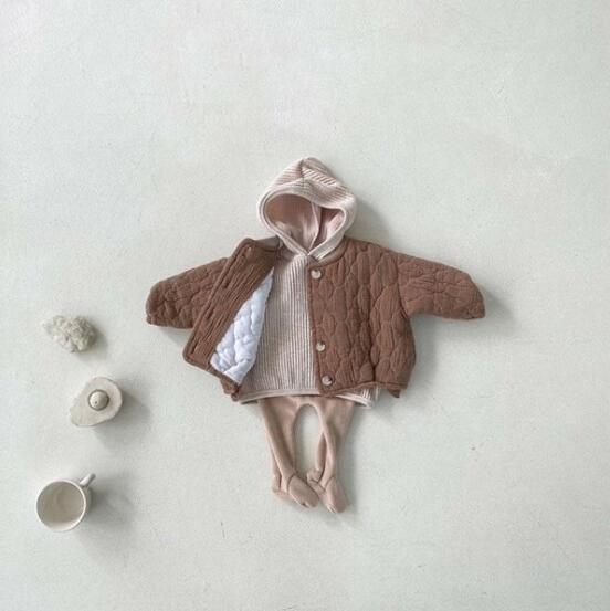 Children's quilted cotton fleece coat