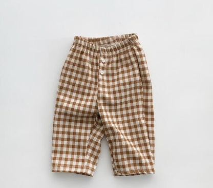 children's plaid pants baby autumn pants