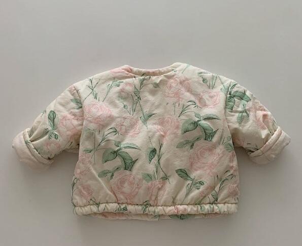 Manteau rembourré à fleurs et carreaux pour bébé