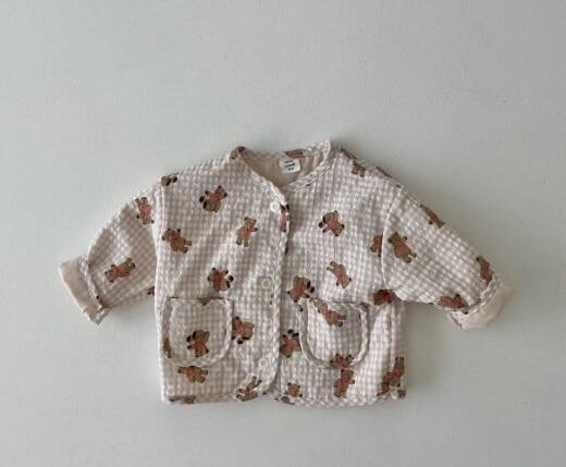 Children's plaid cotton coat