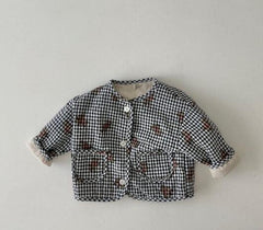 Manteau enfant en coton à carreaux