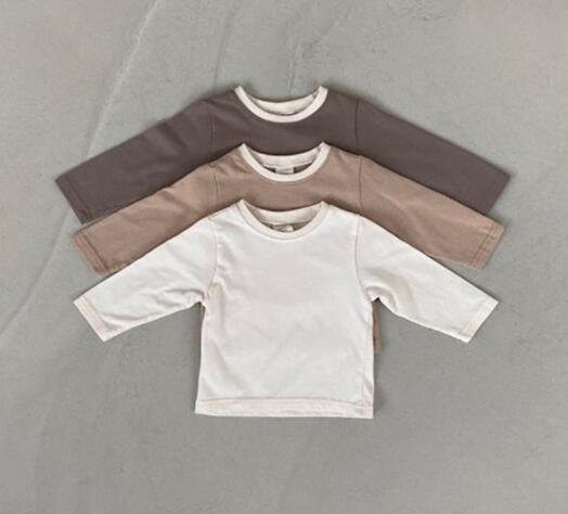 Baby Cotton Solid Color Long Sleeve T-Shirt