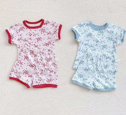 Baby Girl Floral Summer Short Sleeve Suit