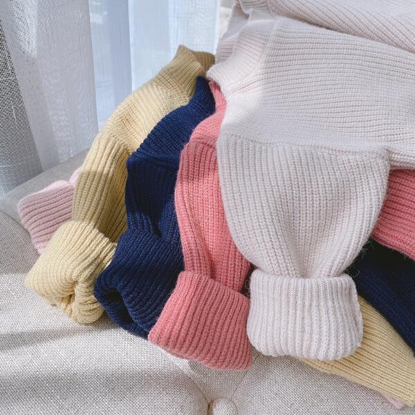 Pull en tricot couleur bonbon pour enfant