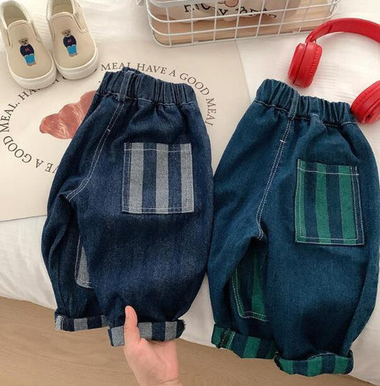 Повседневные джинсы в полоску для мальчиков