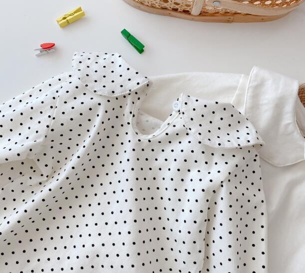 Chemise simple à col de poupée pour filles